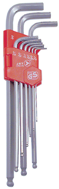 9 Pc. SAE Extra Long Ball Nose Hex Key Set 775175