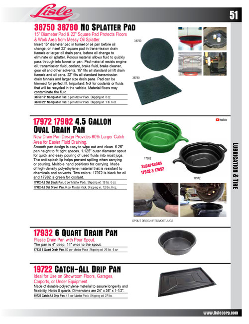 Green 4.5 Gallon Oval Drain Pan   17982
