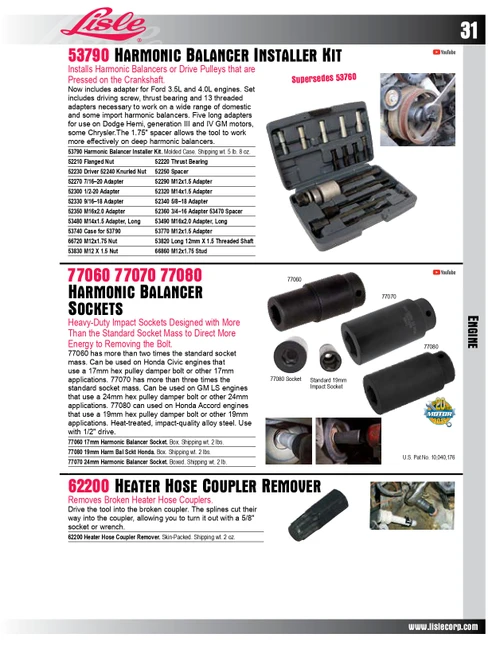 Case for Harmonic Balancer Installer (53790)   53740