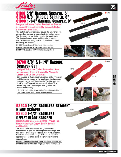 1-1/4" Carbide Scraper   81760