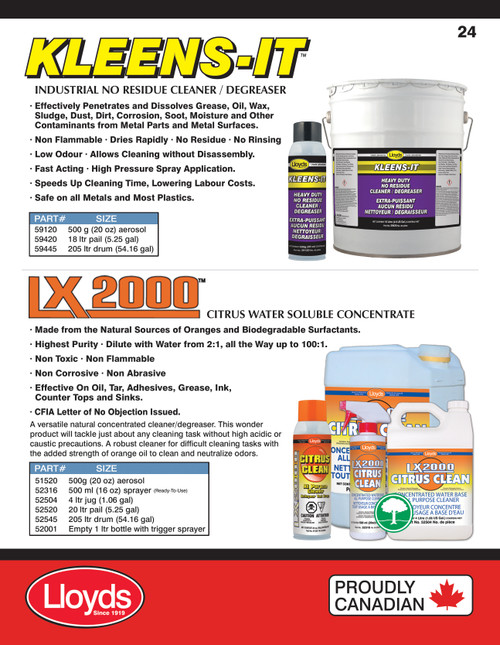 LX2000 Water Soluble Citrus Cleaning Concentrate 500ml Trigger Spray Bottle  52316