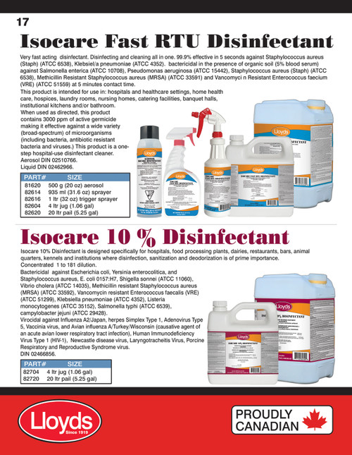 Isocare Fast RTU Disinfectant 4L Jug  82604