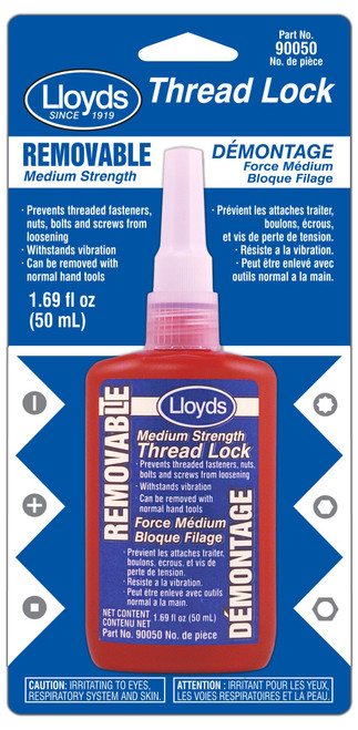 Removable Medium Strength Thread Lock 50ml Bottle  90050