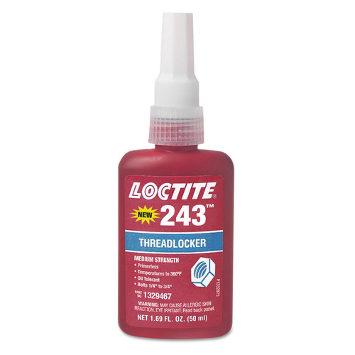 243 Blue Medium Strength Threadlocker 50ml Bottle  1329467