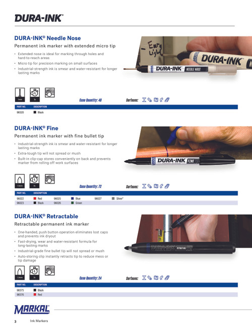 12 Pc. DURA-INK® Fine Permanent Ink Marker - Black   96023