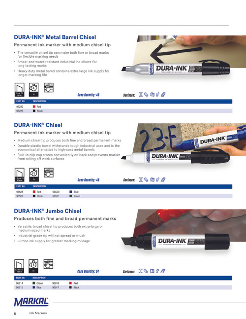 12 Pc. DURA-INK® Chisel Permanent Ink Marker - Blue   96530