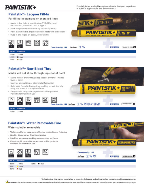 12 Pc. Paintstik®+ Lacquer Fill-In Solid Paint Marker - Black   51123