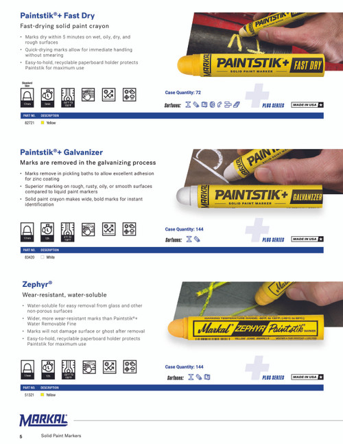 12 Pc. Zephyr® Wear Resistant Paintstik - Yellow   51321