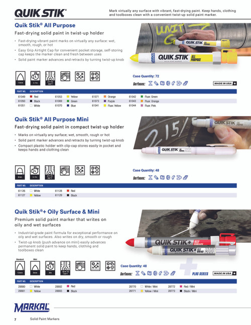 12 Pc. Quik Stik® All Purpose Solid Paint Marker - Fluorescent Green   61042