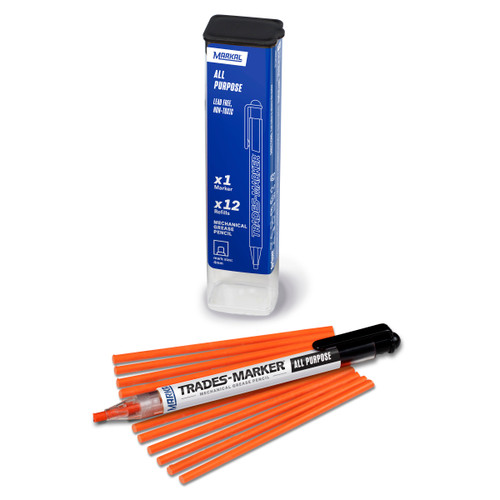Trades-Marker® All Purpose Mechanical Grease Pencil Starter Pack - Orange   96137