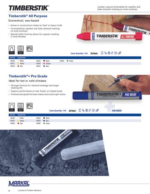 12 Pc. Timberstik®+ Pro Grade Lumber Crayon - Blue   80385