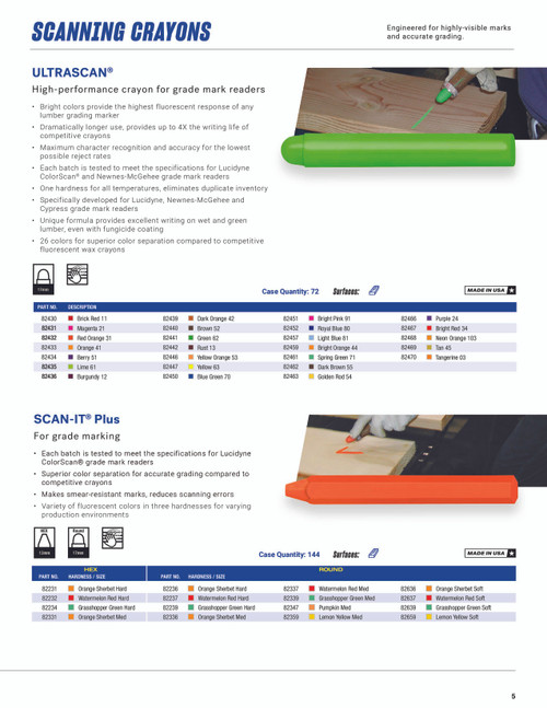 12 Pc. ULTRASCAN® Lumber Grading Marker - Golden Rod   82463