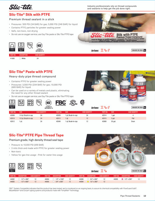 Slic-tite® Premium Thread Sealant Paste 1Gal Jug   42014