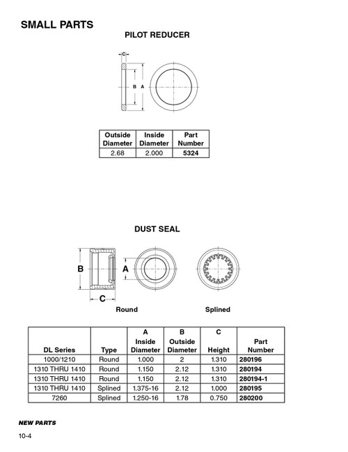 Spicer® 1310 ~ 1410 Series Splined Shaft Drive Line Dust Seal  280195