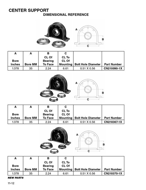 35mm Drive Line Center Support Bearing  CN210090-1X