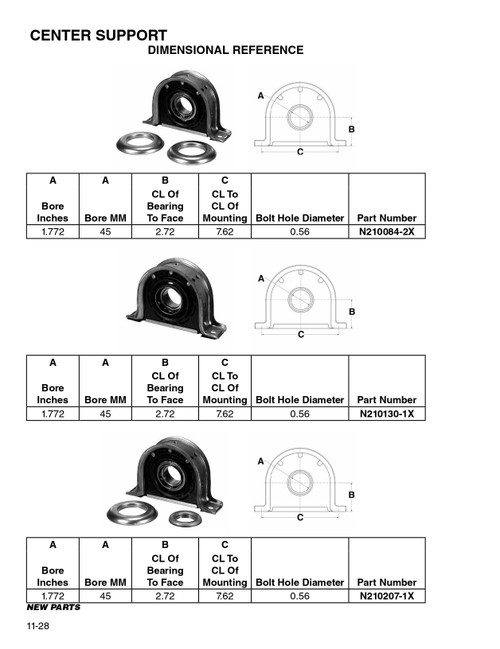 45mm Drive Line Center Support Bearing  N210207-1X