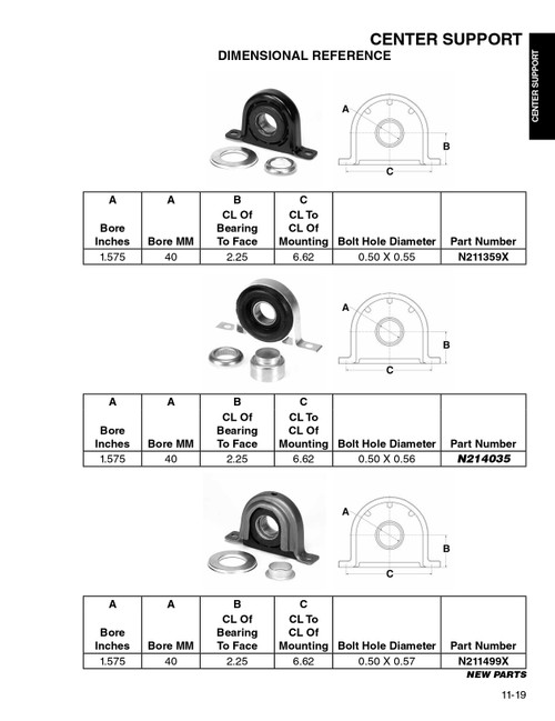 40mm Drive Line Center Support Bearing  N211359X