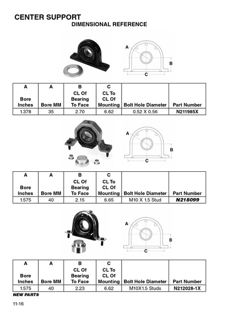 40mm Drive Line Center Support Bearing  N212028-1X