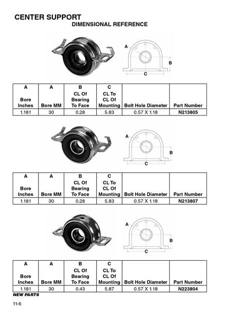 30mm Drive Line Center Support Bearing  N213807