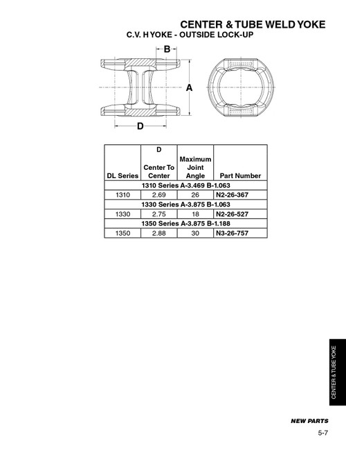 Spicer® 1310 Series CV H-Yoke  N2-26-367