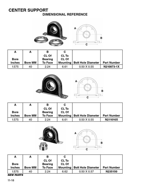 40mm Drive Line Center Support Bearing  N235150