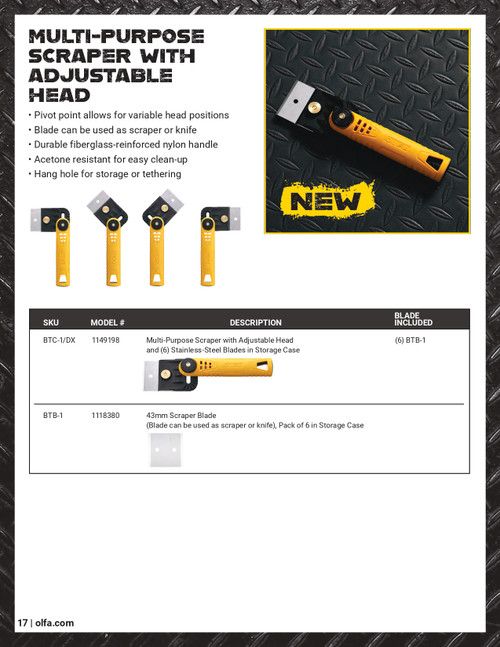 BTC-1/DX Multi Purpose Scraper w/ Adjustable Head   1149198