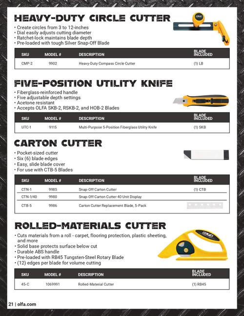 5 Pc. CTB-5 Carton Cutter Replacement Snap Blade   9986