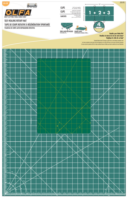 RM-CLIPS/3 Self Healing Rotary Cutting Mat Set w/ 3 Mats & Clips to Form 35 x 70" Continous Grid   9894