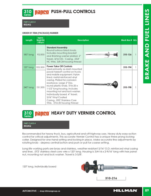 180" Push-Pull Standard Assembly   310-136
