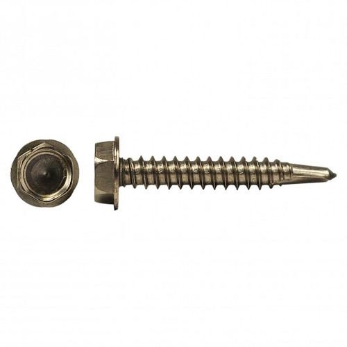 #8 x 1-1/2" Drill-X® Hex Head Stainless Steel Tapping Screw 100 Pc.   5177-076