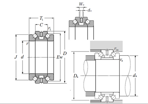 ISO Double Direction 45° Angular Contact Ball Bearing  742020/GN