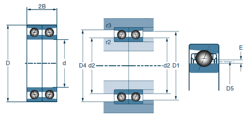 Precision Single Row 15° Angular Contact Ball Bearing - Hybrid Universal Duplex Pair  CH7006CVDUJ74