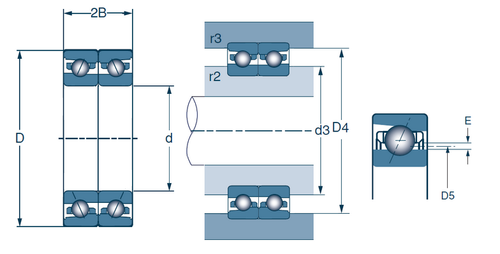 Precision Single Row 17° Angular Contact Ball Bearing - Universal Duplex Pair  ML7010CVDUJ74S