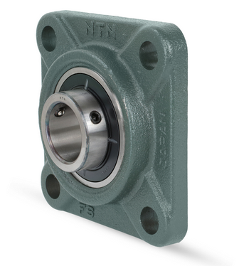 45mm Cast Iron Four Bolt Square Piloted Flange Block w/Wide Set Screw Insert Bearing - Heavy Duty  UCFS309D1