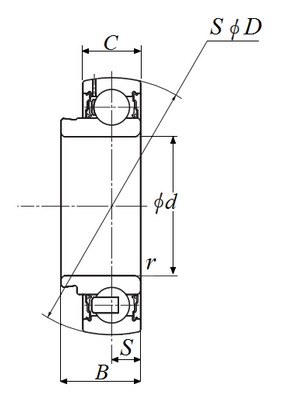 1-3/4" Spherical Insert Narrow Eccentric Locking Collar Ball Bearing w/o Collar - Standard Duty  UL209-112D1