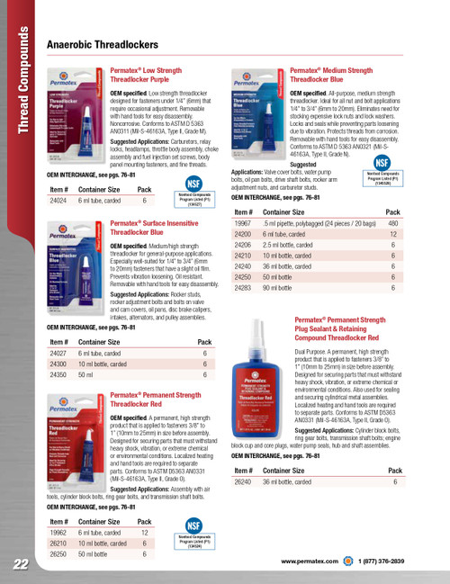 Red High Strength Threadlocker 50ml Bottle   26250