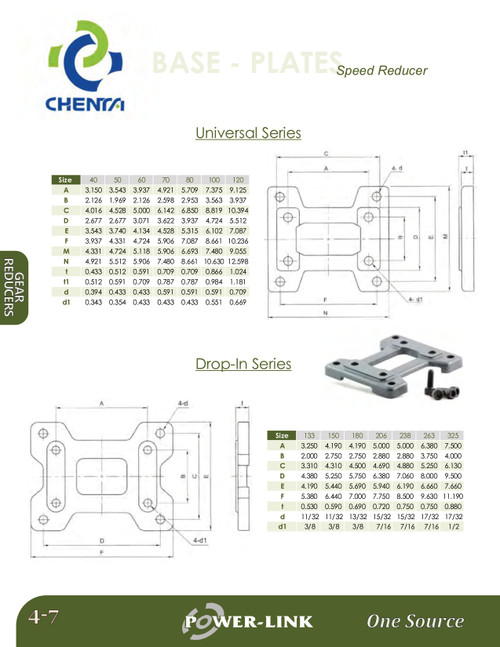 Chenta 180 Drop-In Base Plate  DBP-180
