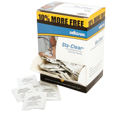 Sellstrom® Sta-Clear® Pre-Moistened Non-Alcohol Based Lens Cleaning Towelettes S22185 (110 towels/box)  S23490