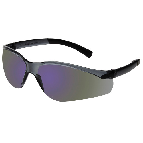 Sellstrom® X330 Series Hard Coated Wrap Around Safety Glasses - Blue Mirror - Black Rubberized Arms  S73481
