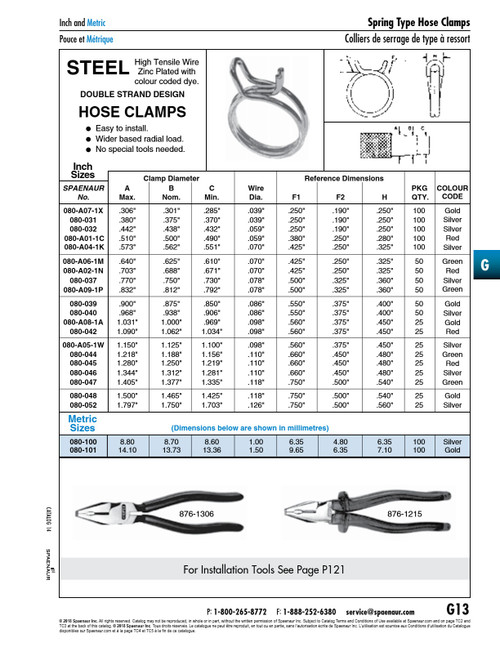 Double Strand Wire Type Hose Clamp 1.750" Nom Clamp Dia X .126" Wire Dia High Tensile Wire Zinc Pl Silver Colour   080-052
