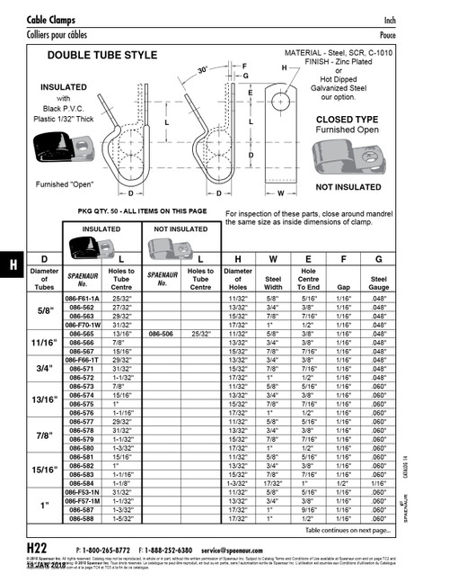 Double Tube Clamps - Closed Type (Pvc Insulated) 11/16" Tube Dias. .937" C To C Steel Hot Dipped Galvanized Black Vinyl Cushion   086-567