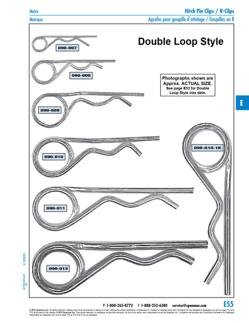 Hitch Pin Clip Double Style 2Mm Wire Dia X 50Mm Length Eye Centre To End Spring Steel Bright Zinc Plated   090-007