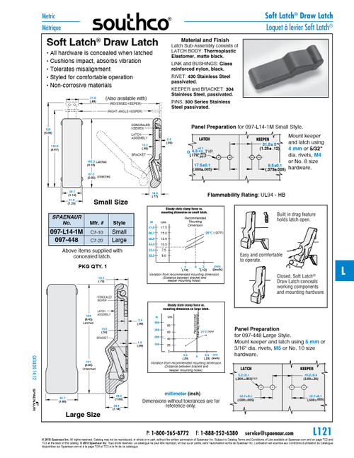 "Soft Latch" Draw Latch With Ss Keeper 1.80" X 5.95" Lgth Thermoplastic Elastomer Matte Black   097-448