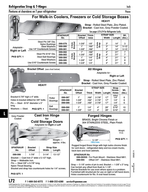 Steel Hinge Bracket Offset .166"Th X 2 7/8"W X 17" Strap 1" Offset Steel-Strap/Iron-Bracket Heavy Zinc Plated   099-087