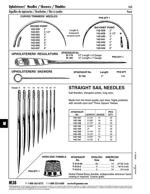 Curved Needle Round Point 2 1/2" Lg X 17 Ga Steel Polished   142-031