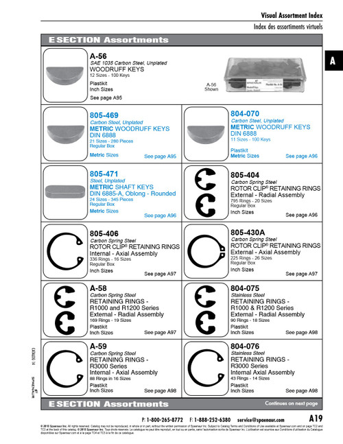 Assortment Of External Retaining Rings R3100 Series In Metal Box   805-430-A