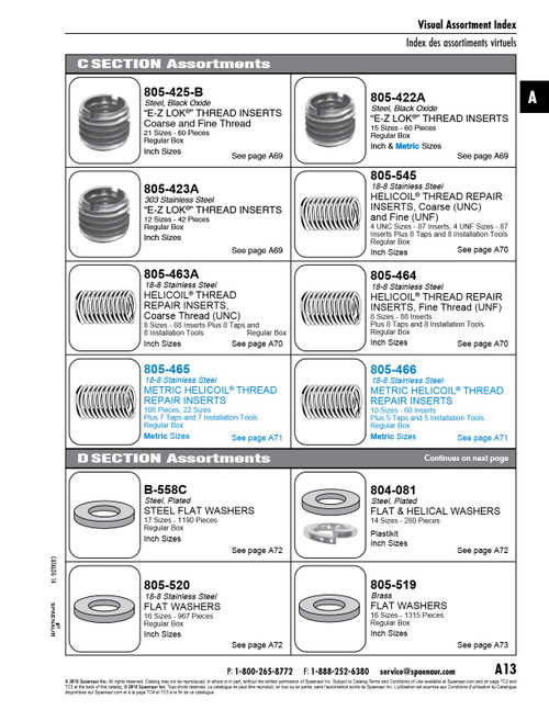 Assortment Of Helicoil Inserts Inch Fine 18-8 St St With Taps & Tools In Metal Box   805-464