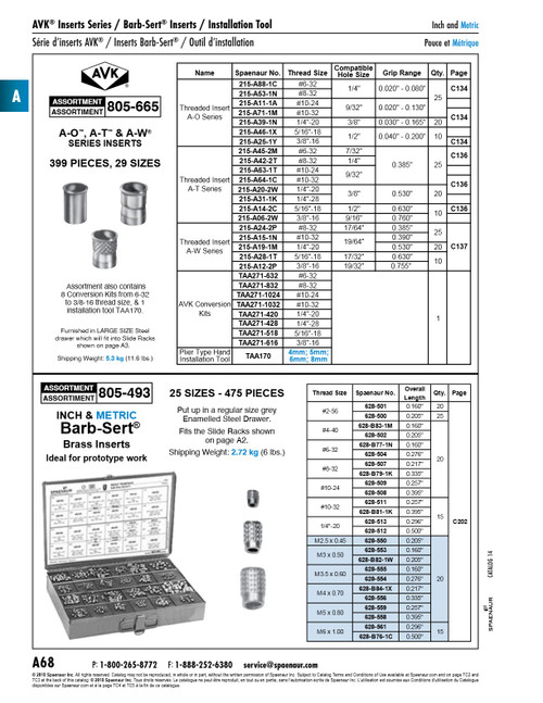 Barb-Serts Brass Metric & Inch Assortment   805-493