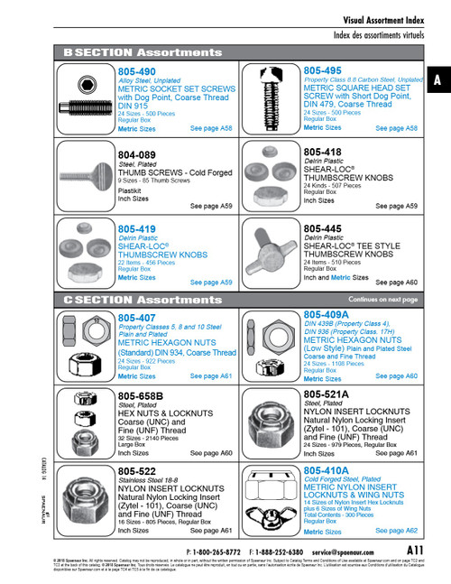 Assortment Of Nylon Insert Steel Locknuts   805-521A
