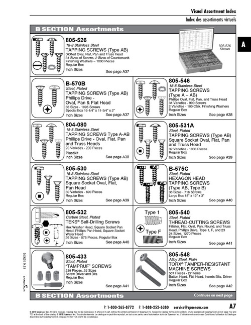 Assortment Of Phillips Drive Thread-Cutting Screws   805-540